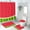 Watermelon, variant on Cherry Shower Curtain Sets with Non-Slip Rug Cartoon Red Fruit Green Leaves Bathroom Sets Decor Accessories Bathroom Curtains Shower Set with Non-Slip Rug Toilet Lid Cover Bath Mat, 72x72 Inch
