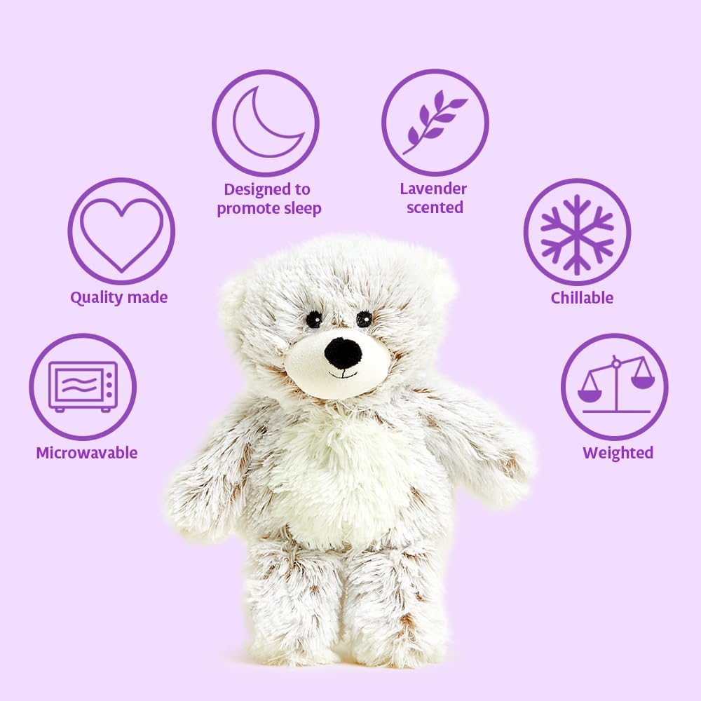 Warmies Junior 9" Osito Marshmallow Peluche, Calentable en Microondas y Suave con Peso 2