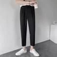 thumbnail image 2 of Pantalones holgados y elásticos para hombre, pantalones de oficina rectos y recortados, ropa de trabajo elástica fluida, vestido de estilo coreano, 2 of 5