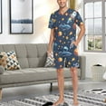 thumbnail image 7 of joogoo Men's Pajama Set Space Stars Universe V-Neck Pj Shorts Set 2 Piece Loungewear Sleepwear L, 7 of 7
