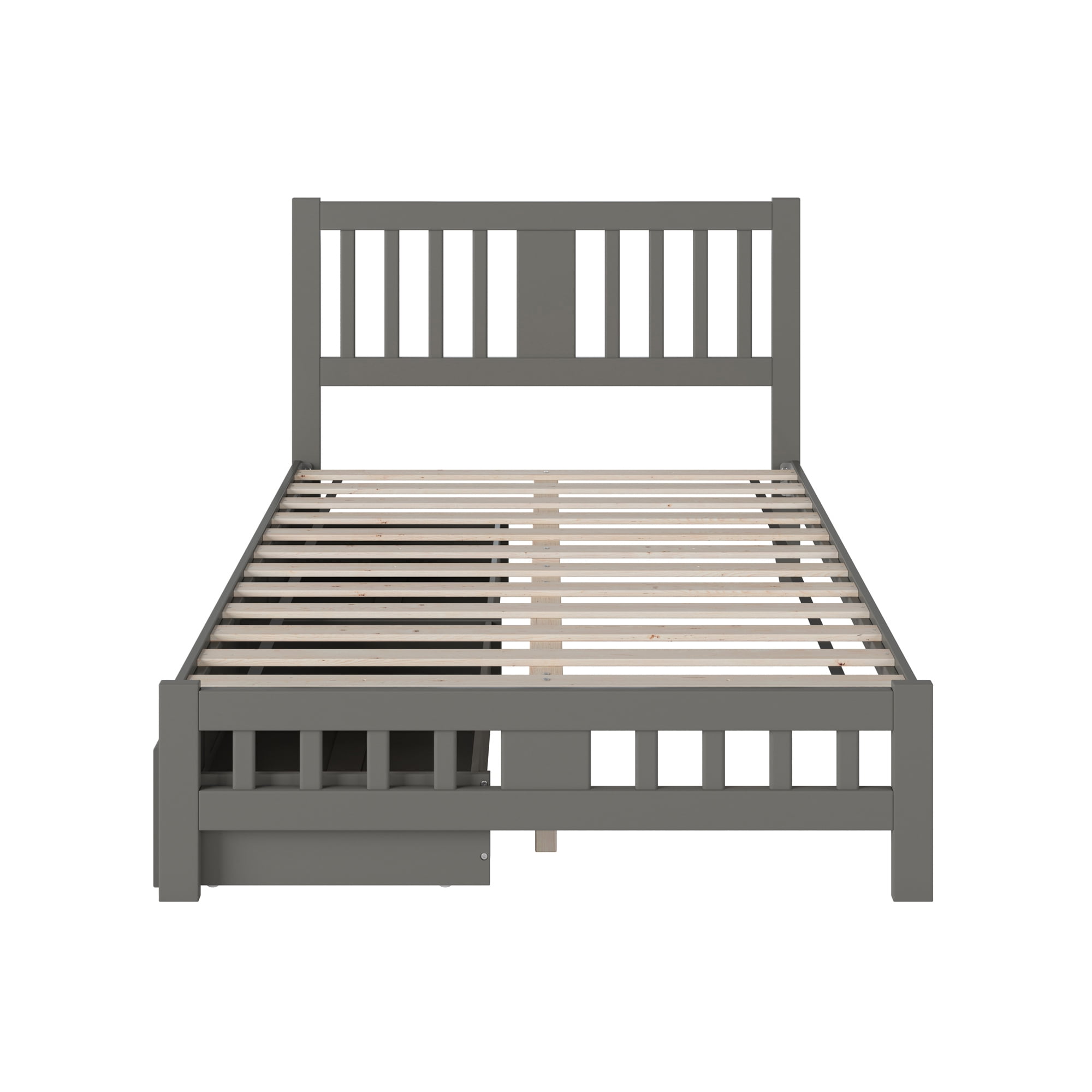 AFI Tahoe Full Wood Platform Bed with Headboard Footboard & 2 Storage Drawers, Grey
