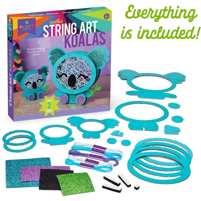 Creative Kids String Art Craft Mega Activity Set for Kids - Makes 4 Large String Art Canvas Boards - Make Your Own Creative Room Decor for