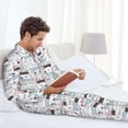 thumbnail image 6 of Lsque Dachshund Dog Puppy Pattern Long Sleeve Pajama Set for Men - Soft 2-Piece Sleepwear and Loungewear Set with Pockets, Comfy Nightwear-XX-Large, 6 of 7