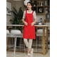 thumbnail image 2 of Delantal con peto con bolsillos para mujer - Batas de lona con cuello ajustable para camarera Restaurante Servidores Chefs Big Red WD.WDQZL Hogar, 2 of 6
