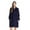 Navy, variant on Plush Zipper Lounger Short Robe (Navy, Large)