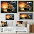 thumbnail image 4 of Designart "Pirate Legacy Boat Amidst History II" Floral Framed Wall Art - Modern Farmhouse Orange Cartoon Entryway Framed Wall Art Print, 4 of 6