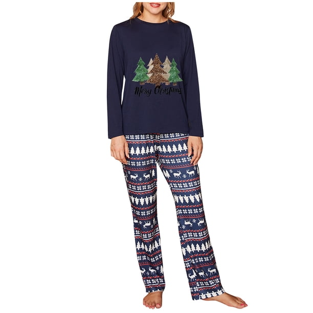 Moms Christmas Fashion Print Top de manga larga Pantalones Traje Familia Ropa para padres e hijos Fridja nalpqowj25961