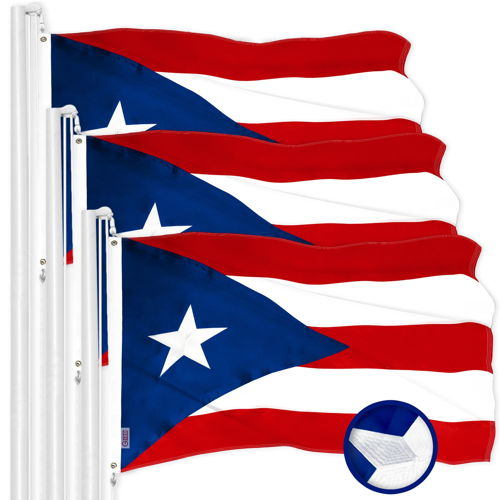 G128 3 Pack: Puerto Rico Puerto Rican Flag | 4x6 Ft | ToughWeave Series ...