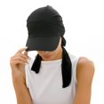 thumbnail image 3 of Women Muslim Headscarf Hat Pre Tied Hair Loss Turban Solid Color Chemo Baseball Cap Slouchy Bonnet Head Cover, 3 of 7