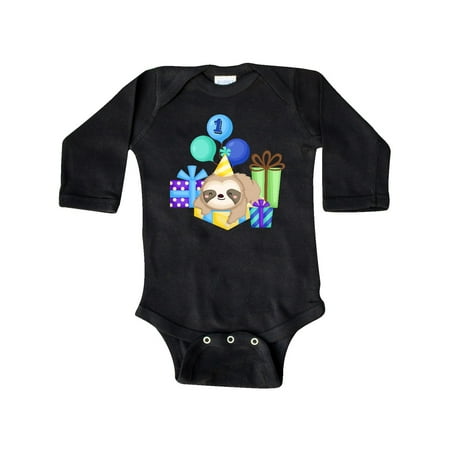 

Inktastic 1st Birthday Sloth Gift Baby Boy or Baby Girl Long Sleeve Bodysuit