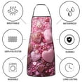thumbnail image 6 of Pofeuu Pink Glitter Heart Candy Print Aprons with Pockets, Cute Aprons for Kitchen, Cooking, Server, Barber, Chef Apron, 6 of 7