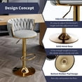 thumbnail image 5 of ZAFLY Adjustable Barstools, 360 Degree Swivel Bar Stool with Back at Counter Height Set of 8, Velvet Gold Bar Chair, Non-Slip Base Bar Stools for Pub/Kitchen (Dark Grey), 5 of 6