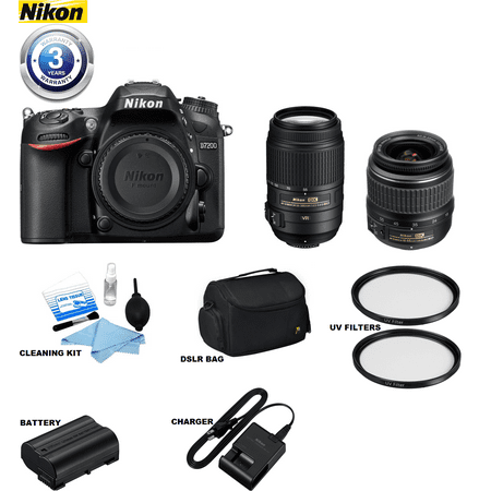 Image of Nikon D7200/D7500 DSLR Camera with 18-55mm f/3.5-5.6G VR Lens & 55-300mm Lens ED VR Lens Package