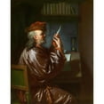 thumbnail image 2 of Philip van Dijk 15x18 Black Ornate Wood Framed Double Matted Museum Art Print Titled - The Bookkeeper (C. 1720 - 1730), 2 of 5
