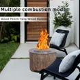 thumbnail image 6 of Afterglow Smokeless Fire Pit, 20.5" Round Wood Burning Stainless Steel Top and TerraFab Material Base,Firepit with Weather Cover Perfect for Outdoor Patio Garden, Woodgrain Brown, 6 of 6