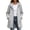 Gray, variant on Staron Women's Hooded Rain Jacket Waterproof Windbreaker Lightweight Packable Outdoor Hiking Travel Casual Mid-Length Snap Button Zipper Coat Black L