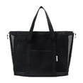 thumbnail image 2 of Bolsas de playa de malla de gran capacidad con compartimentos, impermeables, portátiles, para llevar al hombro. Negro, 2 of 9