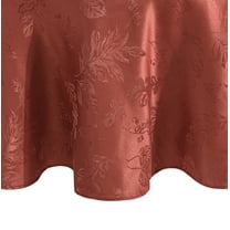 Elegant Woven Leaves Jacquard Damask Tablecloth - 60" x 84" Oval - Spice Red - Elrene Home Fashions