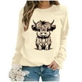 thumbnail image 4 of WEAIXIMIUNG Chandails en Molleton à Col Rond pour Femmes, Designs Mignons, Chandail en Molleton d'Automne et d'Hiver 2025, Col Rond, Mode Imprimé Vache, Manches Longues, Mode Décontractée, Haut de Sortie, 4 of 4