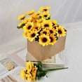 thumbnail image 4 of Sunjoy Tech Artificial Sunflower - Fake Sunflowers Yellow Small Silk Sun Flowers Bulk for Wedding Home Party Decoration Fake Flower Crafts Accessories DIY Decor, 4 of 8