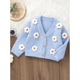 thumbnail image 6 of LMLYSoH Baby Girl Cardigan, Long Sleeve V Neck Button Closure Flower Winter Warm Knit Sweater Infant Clothes, 6 of 9