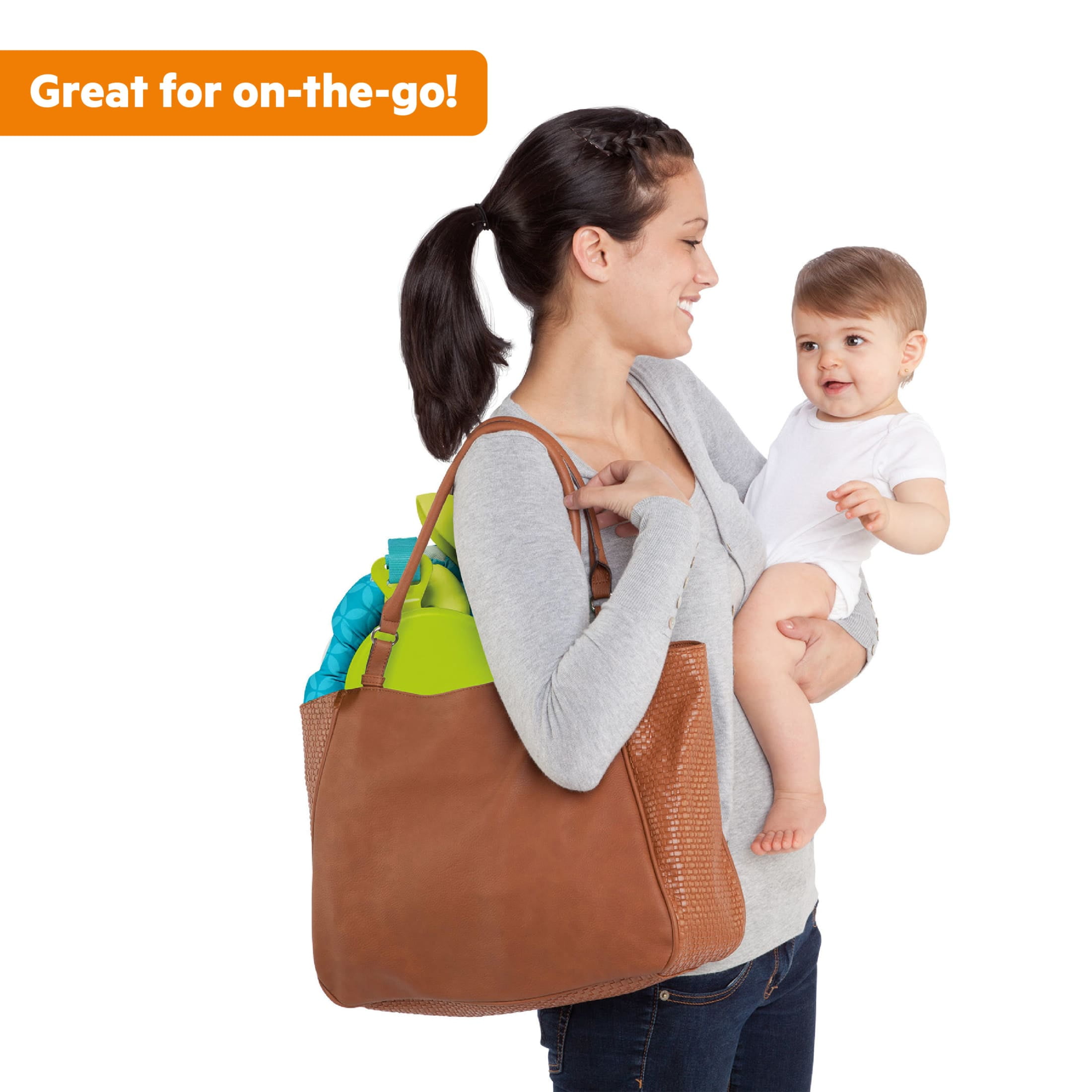 Bright Starts Bounce and Spring Deluxe Door Jumper with Take-Along Toys for Ages 6 Months and Up