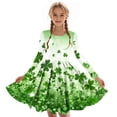 thumbnail image 3 of EGNMCR Robe à Manches Longues Col Rond Filles Robe Extensible à Manches Longues Robe Évasée Patineuse Robe de Récital Scolaire Robe à Manches Longues Col Rond Fille Robe en Polyester, 3 of 5