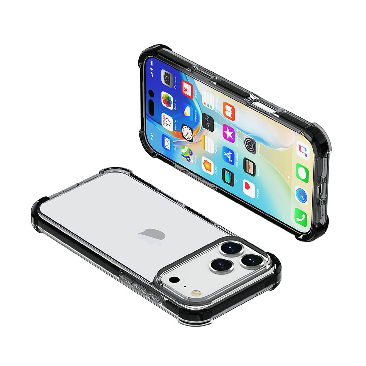 Breathable Mesh TPU Protective Case for iPhone 17 Pro Max with Wireless Charging - Black