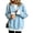 Blue #11, variant on Crew Neck Sweatshirts Women Oversized Sweatshirt Fall rendy Side Slit HemTops