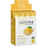 Ultima Replenisher Electrolyte Hydration Mix, Lemonade, 20 Count Stickpacks - Sugar-Free, 0 Calories, 0 Carbs - Gluten-Free, Keto, Non-GMO, Vegan -Magnesium, Potassium, Calcium, Sodium
