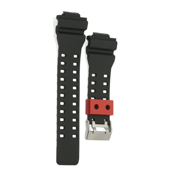 16MM BLACK RED RUBBER WATCH BAND FOR CASIO GSHOCK GA300 GA100 GW8900 GA120 GD110