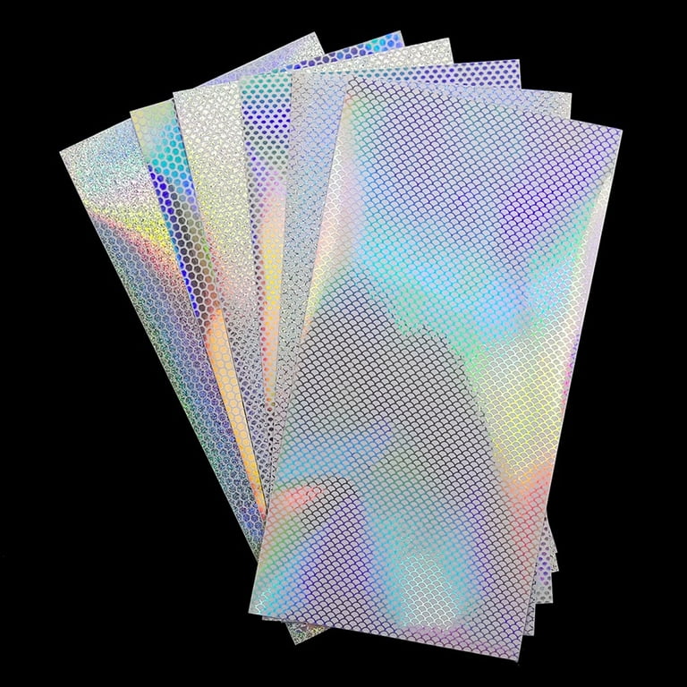 12pcs 20x10cm Bait Sticker DIY Fish Reflective Holographic Lure Tape 