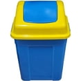 thumbnail image 1 of 30L Square Waste Bin With Push Lid, Blue & Yellow, 1 of 1