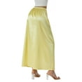 Women Half Slip Underskirt Under Dress Plus Size Long Satin Underskirt Breathable Lace Trim Maxi
