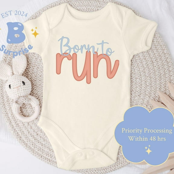 Born To Run Baby Onesie, Cute Baby Bodysuit, Baby One Piece Cute Baby Onesie, BABY BODYSUIT LAT 4424