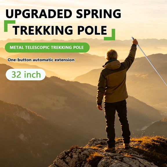 Arcticwind 1pc Collapsible Metal Single Trekking Pole - Lightweight Hiking Stick for Women, Men & Seniors, Adjustable Walking Sticks for Hiking,Camping & Outdoor Activities,Silver,41.99"