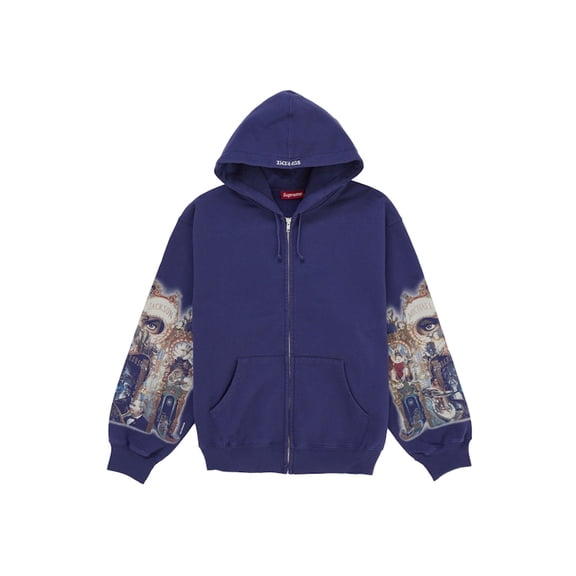 Supreme Men's Michael Jackson Dangerous Zip Up Hooded Sweatshirt Washed Navy, from StockX