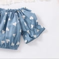 thumbnail image 5 of XIYNBAOK Kids Clothing Sets Cute Outfit 70s Outfits for Kids Teen Shirts and Shorts for Girls 10-12 Baby Neutral Clothes 6 Year Old Girl Clothes, Blue 12-18 Months, 5 of 7
