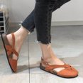 thumbnail image 7 of Women's Casual Slingback Flat Sandals Cute Round Toe Hook & Loop Comfort Summer Beach Sandal Shoes, 7 of 7