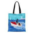thumbnail image 1 of NUDECOR Canvas Tote Bag Yellow Retriever Cool Summer Labradors Black Lab Chocolate Cute Reusable Handbag Shoulder Grocery Shopping Bags, 1 of 1