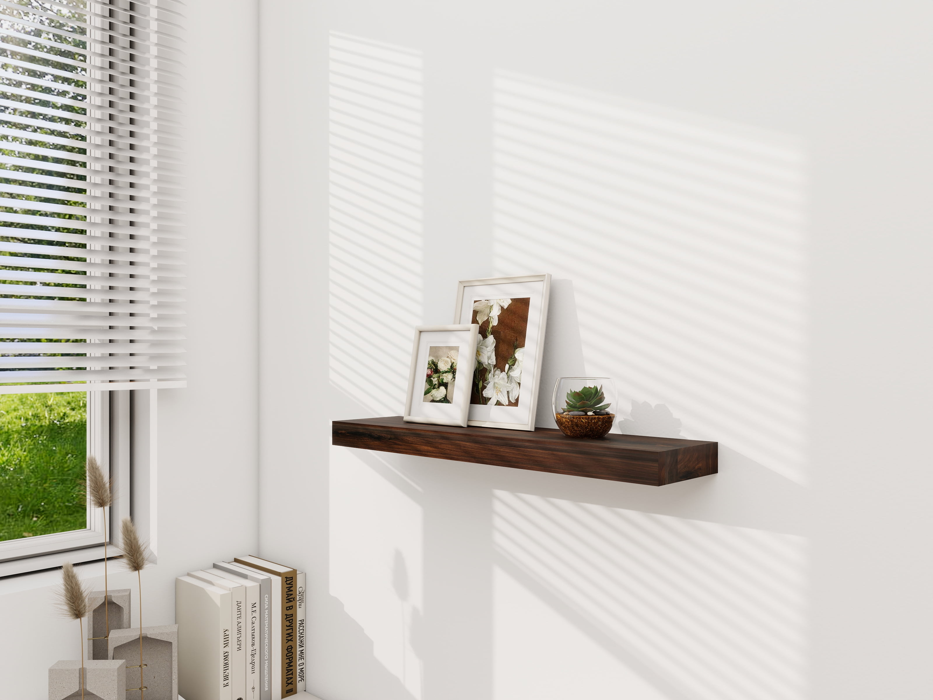 Mainstays Walnut 23" Wood Floating Shelf