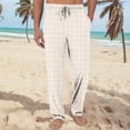 thumbnail image 3 of Men's Knitted Fashionable Printed Pocket Casual Pants, Plaid Pajama Pants for Home, Sleep and Lounge Wear,Khaki,2XL, 3 of 8