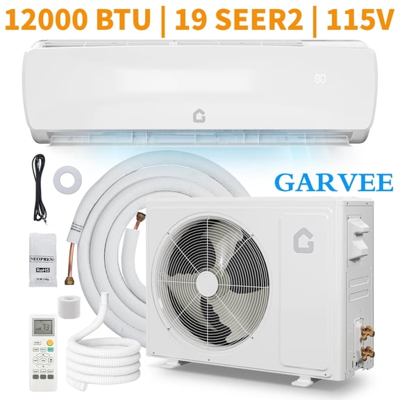 Senfot 12000 BTU Mini Split Air Conditioner Heat Pump 19 SEER2 115V Ductless AC Cools Up to 750 Sq Ft White Wall Mounted Energy Saving AC