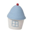 thumbnail image 4 of Cesta de almacenamiento de forma de casa Cesta de almacenamiento de la casa Organizador de suministros para el hogar Lindo uso múltiple con bocadillos Azul y, 4 of 8