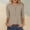 Khaki plus size 3/4 sleeve tops a1, variant on thefmos Women Plus Size 3/4 Sleeve Fall Winter Round Neck Button Down Casual Tops Cute Solid Blouse Comfy Pullover Tee Shirts Trendy Business Work Clothes, Army Green 3XL