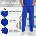 thumbnail image 4 of VIAOLI Scrubs for Men Set – V-Neck Top & Straight Leg Pants Stretch Nursing Uniform Set with Adjustable Waistband and Multiple Pockets, 10 Colors, 4 of 6