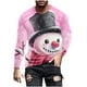 thumbnail image 2 of Blusas y camisas de manga larga y cuello redondo para hombre, informales, a la moda, con estampado navideño, cuello redondo, blusas de licra de manga larga para hombre., 2 of 5