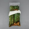 thumbnail image 2 of Ambesonne Forest Bedding Set 4 Pcs, Woodland Pathway Scene, Queen, Green Brown, 2 of 3
