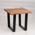 thumbnail image 2 of Rugsotic Carpets Eco-Friendly Handmade Natural Black Vintage Square 26"x26"x24" Acacia Wood & Iron End Table, 2 of 6