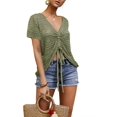 thumbnail image 3 of Summer Women's Crochet Beach Cover Up Lace-Up Drawstring Poncho Top Beachwear Swimsuit Bikini Dress-Up, 3 of 5
